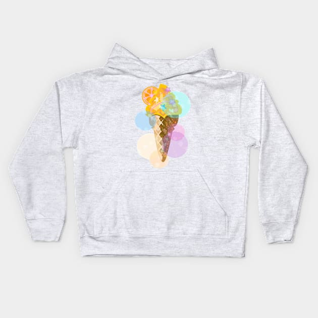 Mango Ice Cream with a Slice of Orange Kids Hoodie by meridiem